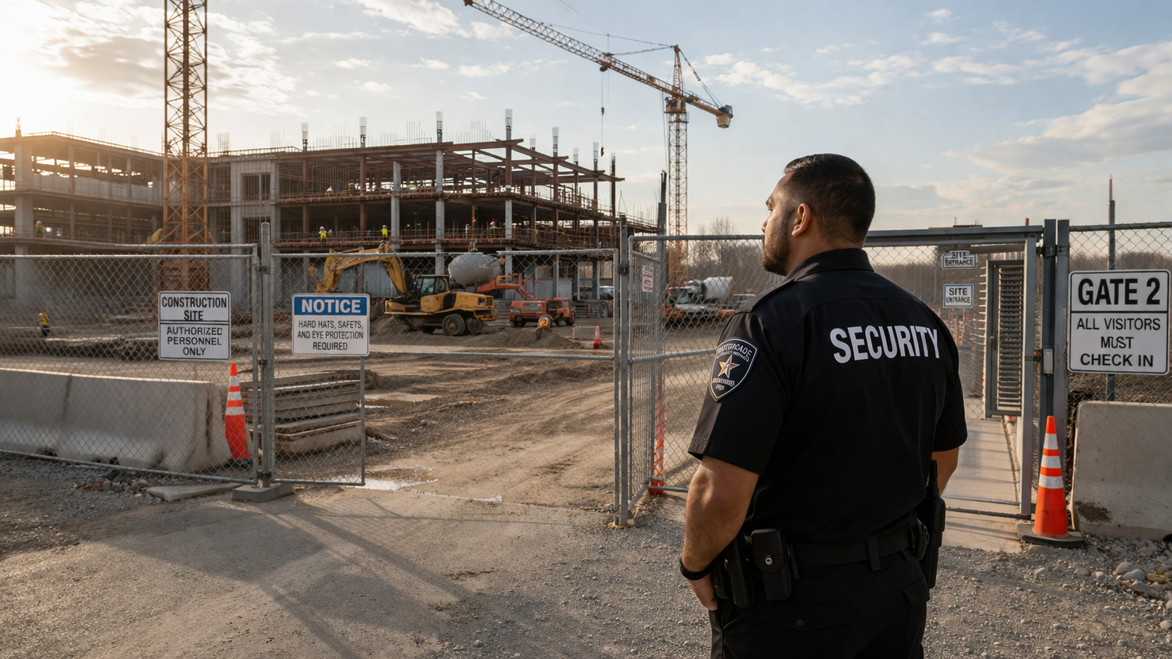 Construction and industrial site security patrol.