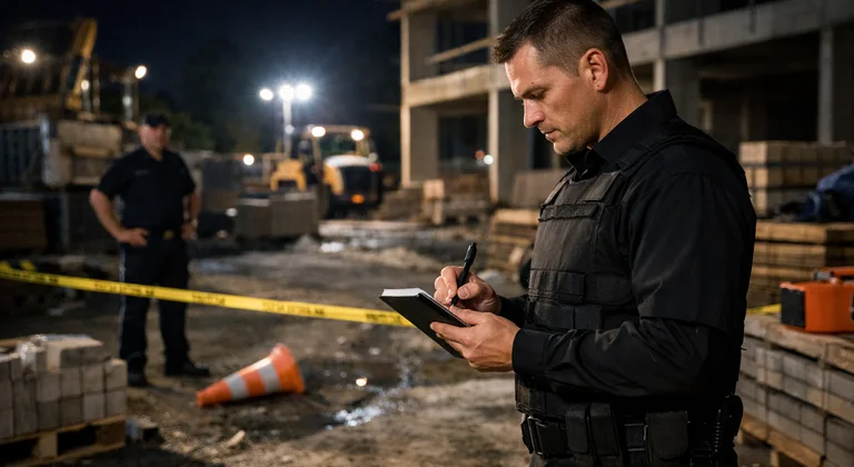 Industrial construction facility site with security oversight